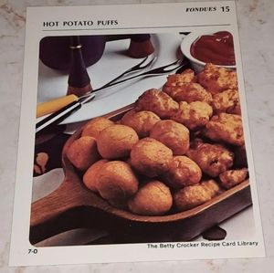 The Betty Crocker Recipe Card Library REPLACEMENT FONDUE CARD Vintage 1971